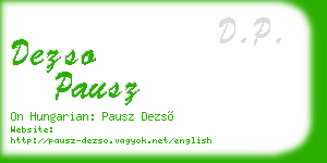 dezso pausz business card
